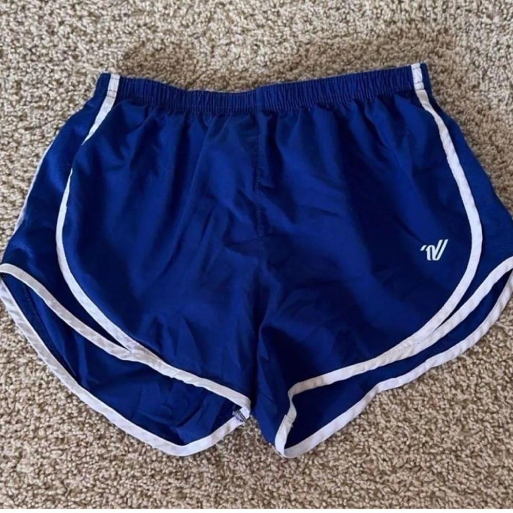 Varsity Blue Athletic Shorts with Elastic Waistband